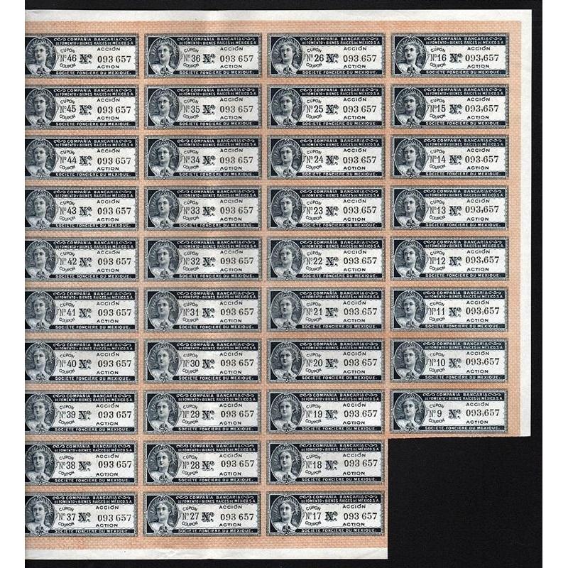 Compania Bancaria de Fomento y Bienes Raices de Mexico S.A. Stock Certificate