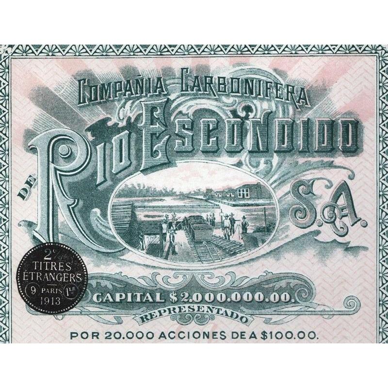 Compania Carbonifera de Rio Escondido S.A. Stock Certificate