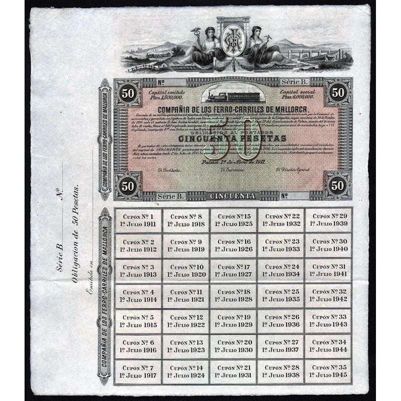 Compania de los Ferro-Carriles de Mallorca Stock Certificate