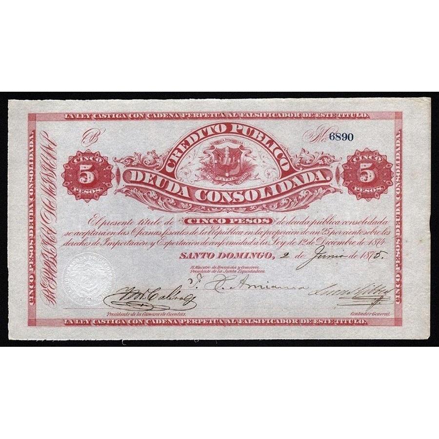 Credito Publico, Deudo Consolidada (Santo Domingo) Stock Certificate