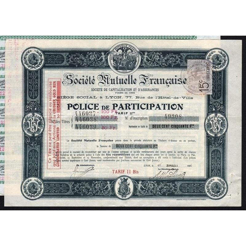 Crueger Gold Run Consolidated Limited Stock Certificate