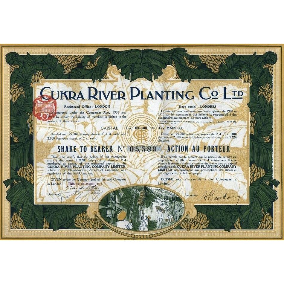 Cukra River Planting Co Ltd. 1914 Nicaragua
