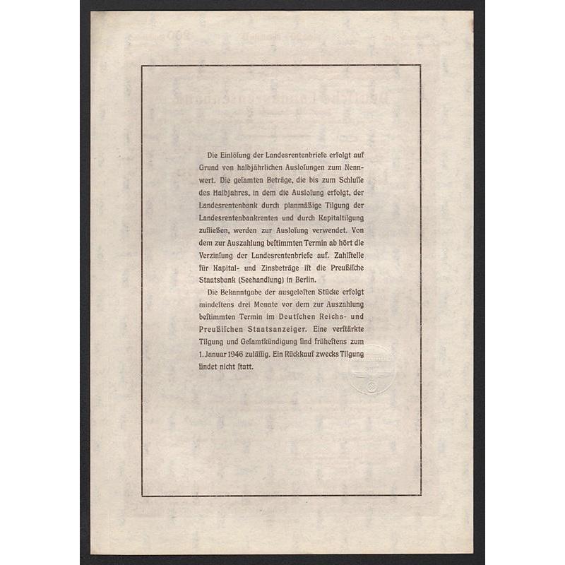 Deutsche Landesrentenbank, Landesrentenbrief über 200 Reichsmark Stock Certificate