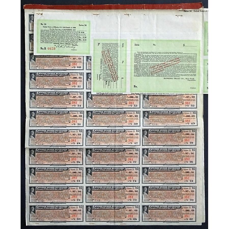 Estados Unidos Mexicanos / United States of Mexico - $500 Gold Bond Stock Certificate