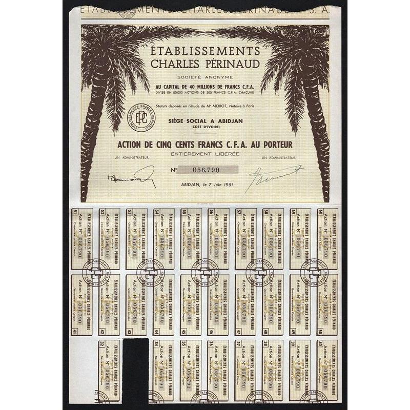 Etablissement Charles Perinaud S.A. Stock Certificate