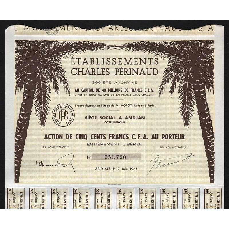 Etablissement Charles Perinaud S.A. Stock Certificate