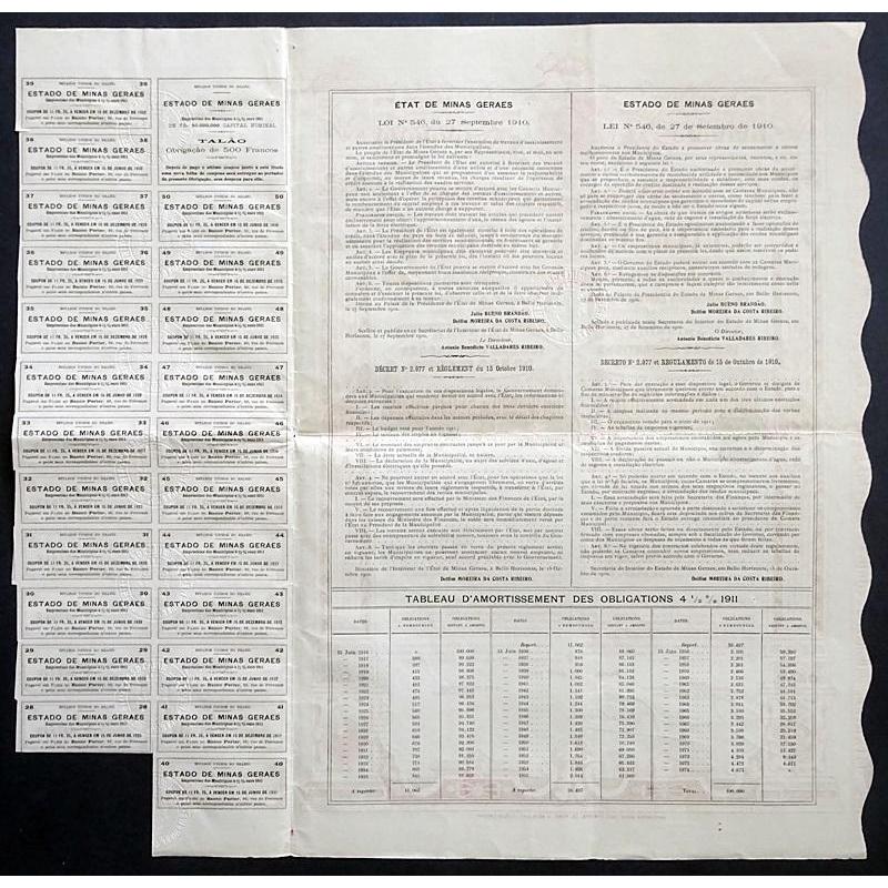 Etats-Unis due Bresil, Etat de Minas Geraes Stock Certificate