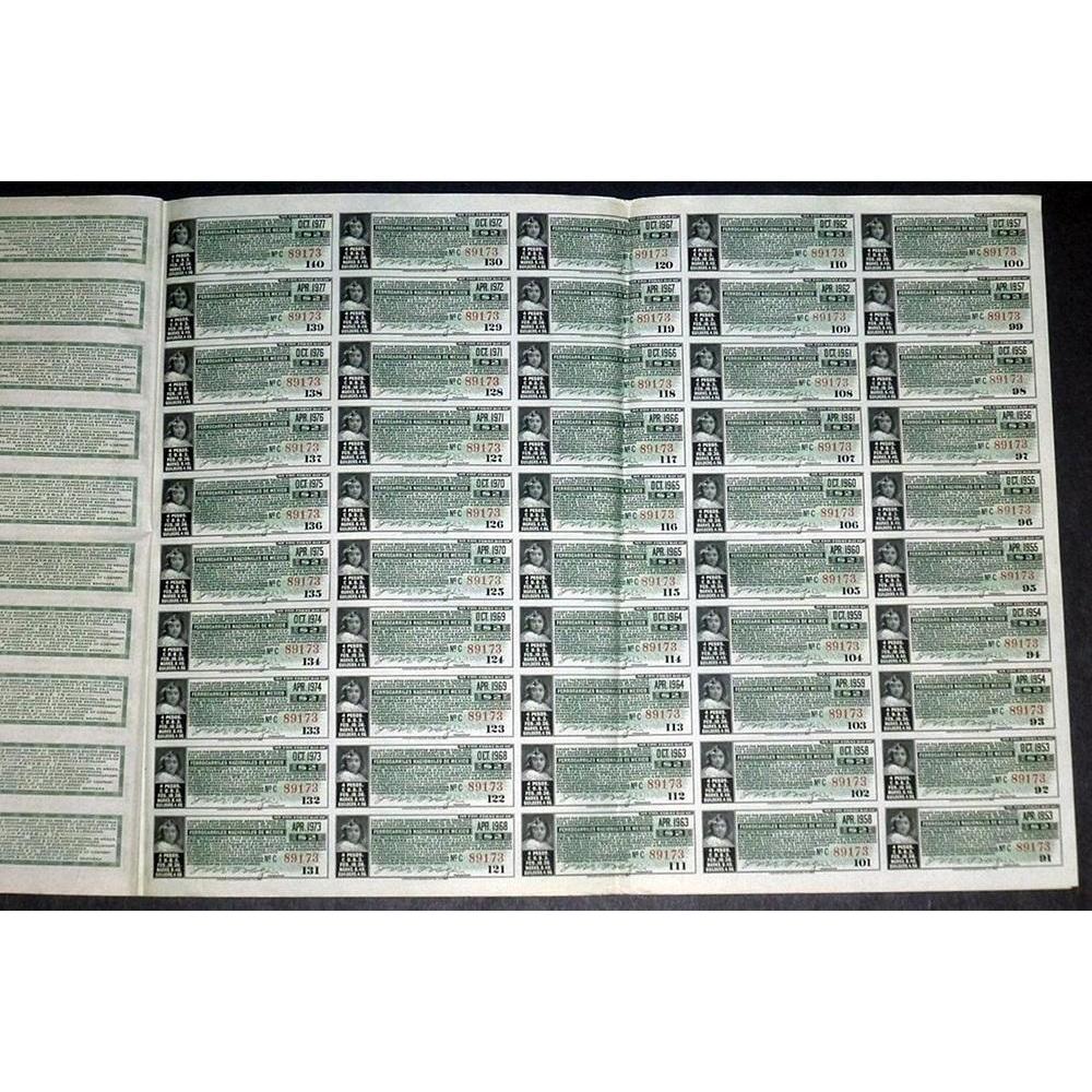 Ferrocarriles Nacionales de Mexico - National Railways of Mexico (Gold Bond) Stock Certificate