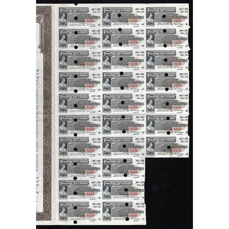 Firestone Tire & Rubber Company Stock Certificate