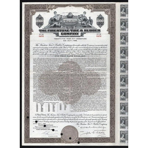 Firestone Tire & Rubber Company Stock Certificate