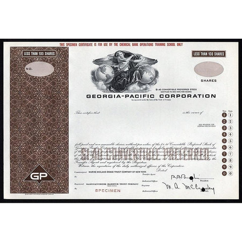 Georgia-Pacific Corporation (Specimen) Stock Certificate