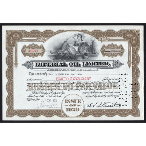 Imperial Oil Limited Canada Stock Certificate