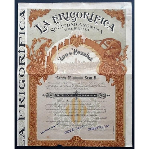 La Frigorifica Sociedad Anonima Stock Certificate