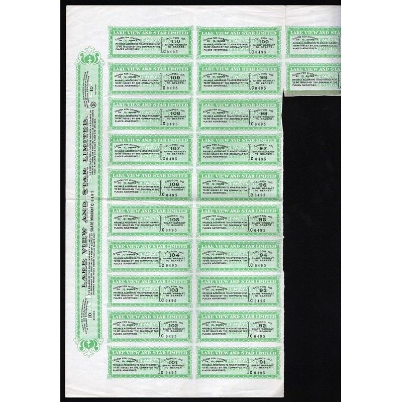 Lake View and Star Limited Stock Certificate