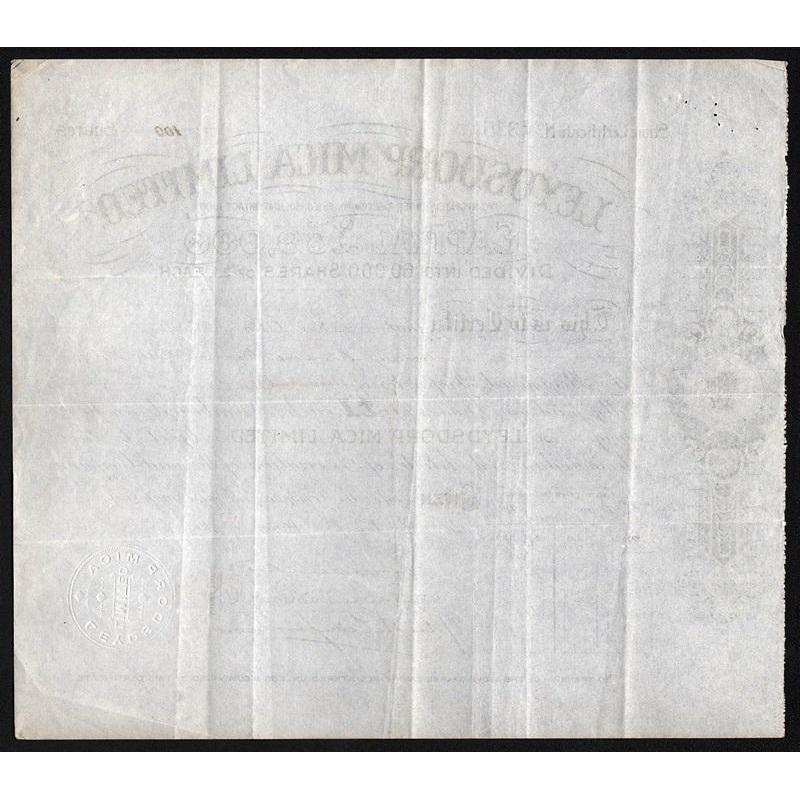 Leydsdorp Mica Limited Stock Certificate