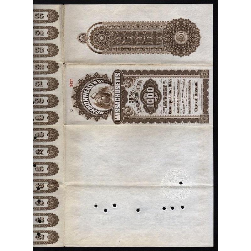 Loan for the Abolition of Grade Crossings of the Commonwealth of Massachusetts Stock Certificate