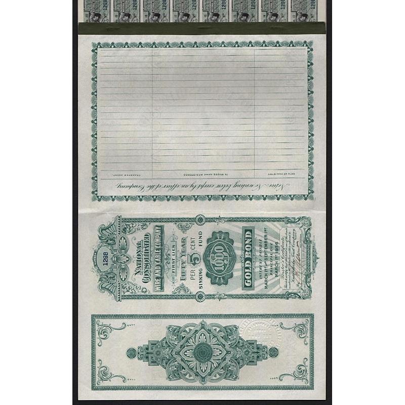 National Consolidated Wire and Cable Company Stock Certificate