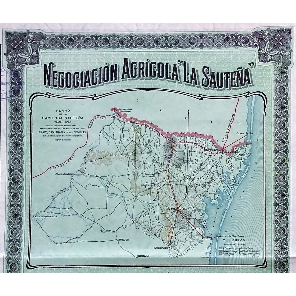 Negociacion Agricola “La Sautena” Stock Certificate