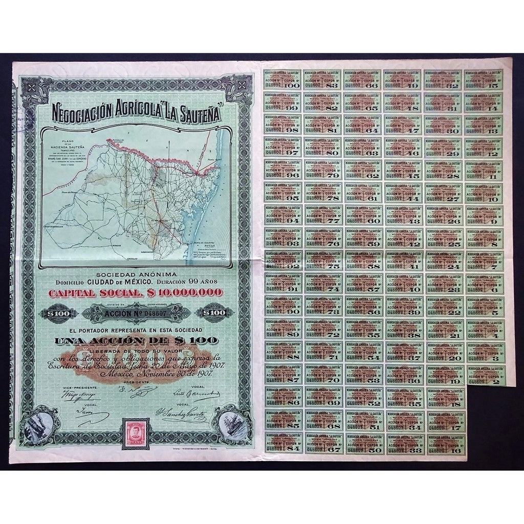 Negociacion Agricola “La Sautena” Stock Certificate