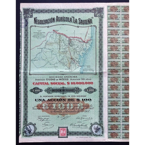 Negociacion Agricola “La Sautena” Stock Certificate