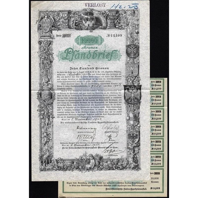 Niederösterreichische Landes-Hypothekenanstalt Stock Certificate