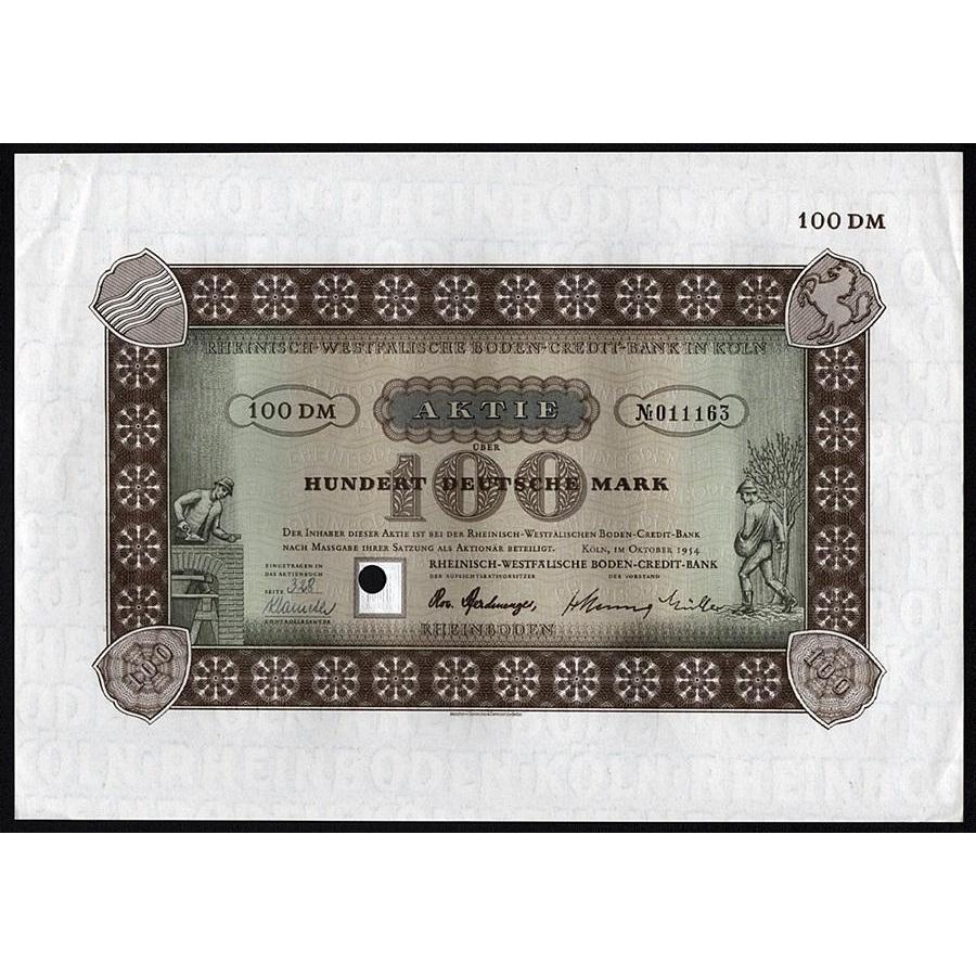 Rheinisch-Westfälische Boden-Credit Bank in Köln Stock Certificate