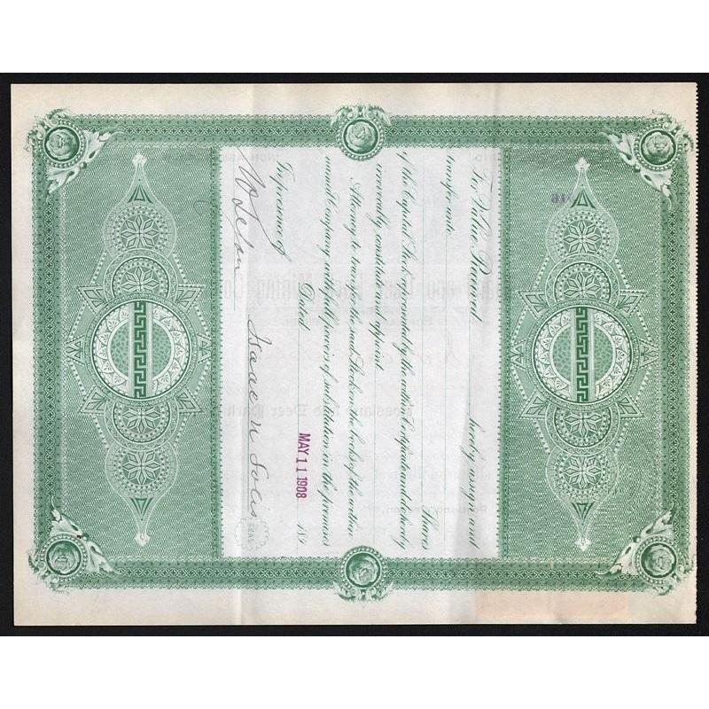 Rossland and Deer Park Mining Company Stock Certificate
