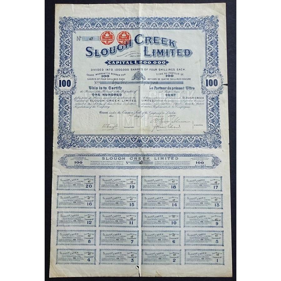 Slough Creek Limited Stock Certificate