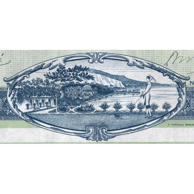 Societe Anonyme de Casino des Fleurs de Beaulieu Sur-Mer Stock Certificate