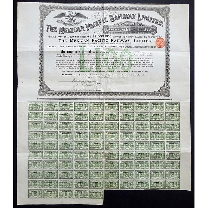 The Mexican Pacific Railway Limited Stock Certificate