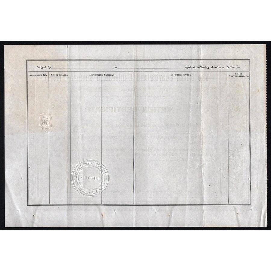 The North Charterland Exploration Company (1910) Limited Stock Certificate