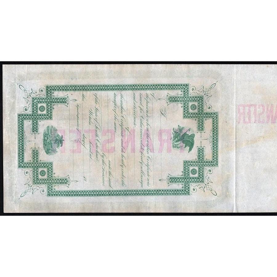 The State of South Carolina Deficiency Stock Stock Certificate