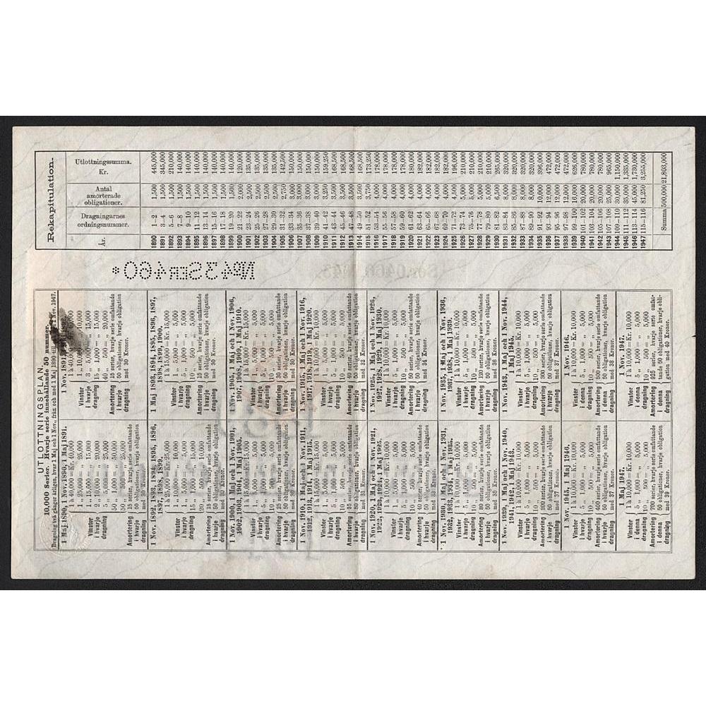 Theaterbyggnadsconsortiets Premie-Obligation Stock Certificate
