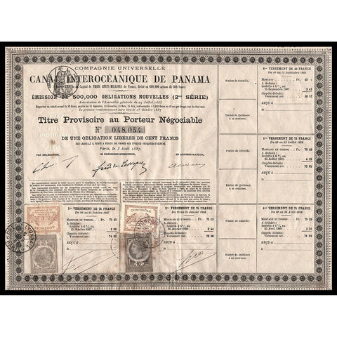 Compagnie Universelle de Canal Interoceanique de Panama 1887