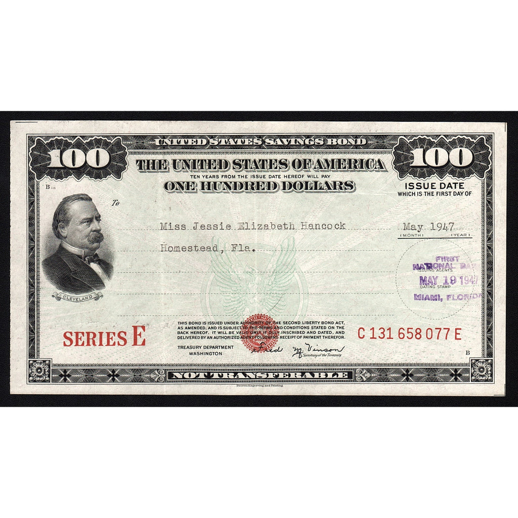 1947 United States Savings Bond, Series E, $100