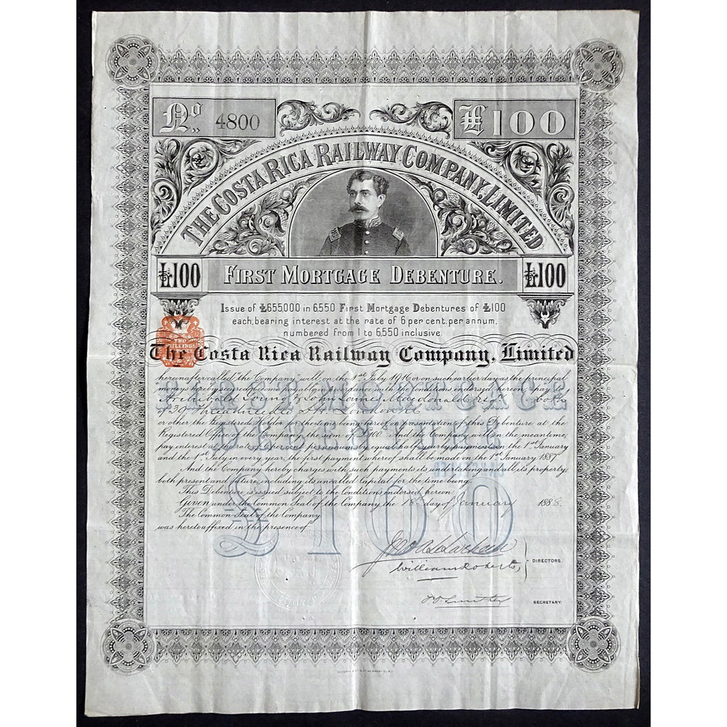 The Costa Rica Railway Company, Limited 1888 First Mortgage Debenture
