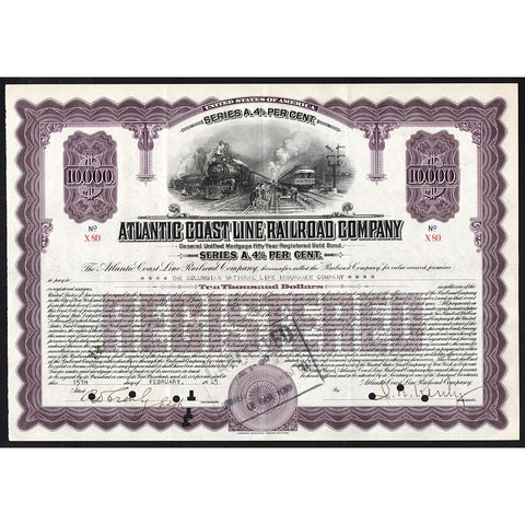 Atlantic Coast Line Railroad Company Gold Bond