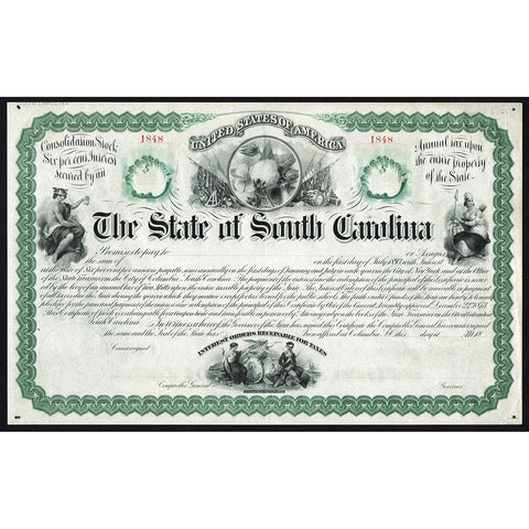 State of South Carolina 18__ Bond Certificate