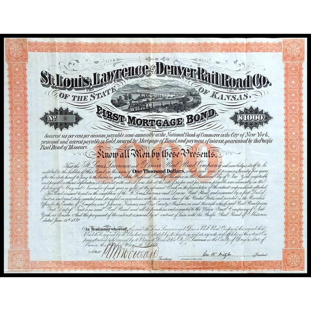 St. Louis, Lawrence and Denver Rail Road Co.1871 Kansas