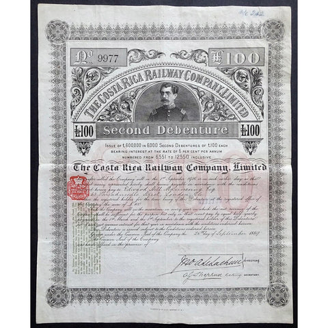 The Costa Rica Railway Company, Limited 1889 Second Debenture