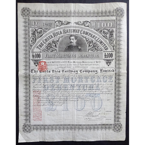 The Costa Rica Railway Company, Limited 1887 First Mortgage Bond Certificate