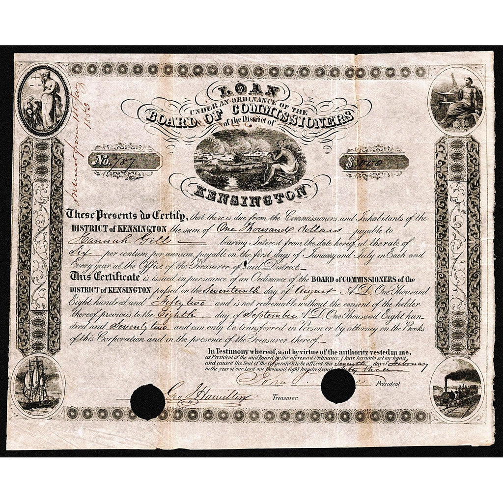 Board of Commissioners of the District of Kensington 1852 Loan