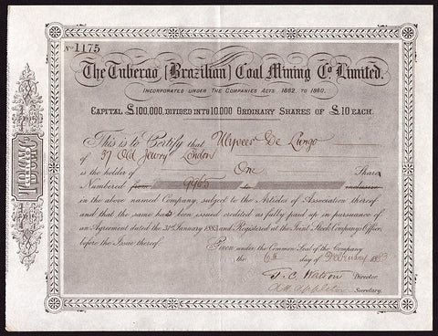 The Tuberao (Brazilian) Coal Mining Co. Limited Brazil 1883