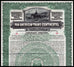 A vintage Pan American Trans-Continental Railway Company stock certificate for the Uruguay Section, featuring ornate green and black printing with an illustration of a horse rider on a landscape scene at the top.