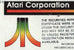Atari Corporation Stock Certificate