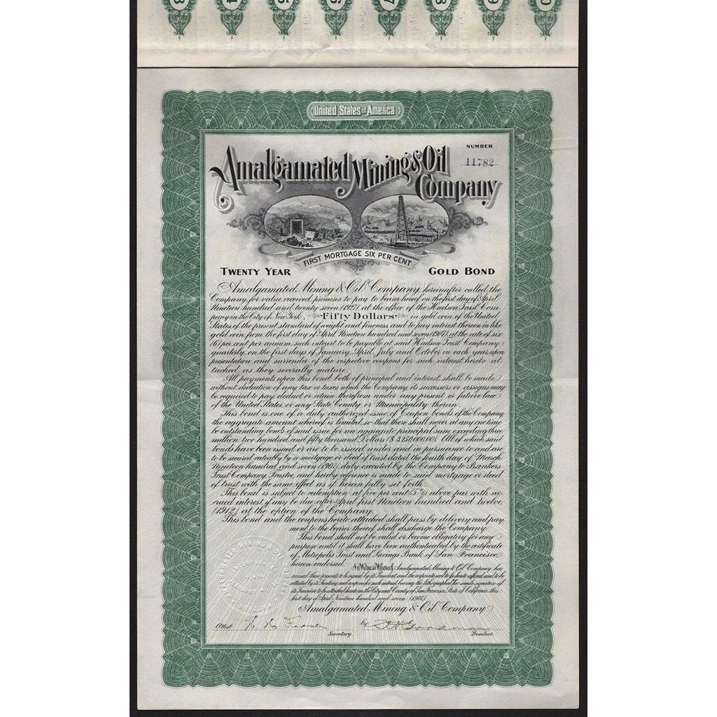 Amalgamated Mining & Oil Company Stock Certificate