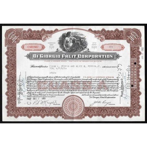 Di Giorgio Fruit Corporation Stock Certificate