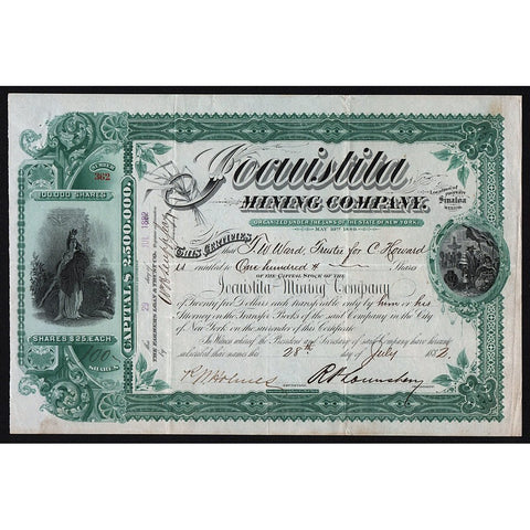 Jocuistita Mining Company (Sinaloa, Mexico) 1882 Stock Certificate