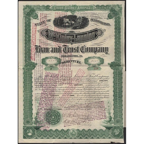 The McKinley-Lanning Loan and Trust Company of Philadelphia, P.A. Stock Certificate