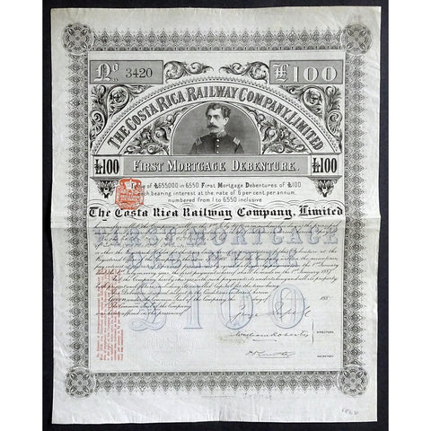 The Costa Rica Railway Company, Limited Stock Bond Certificate